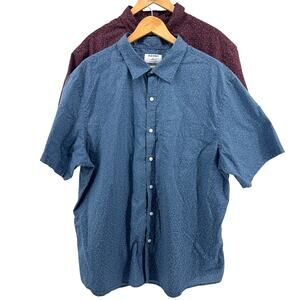 Old Navy Lot of 2 Men's Geometric Short Sleeve Floral Button Down Shirts-XXL